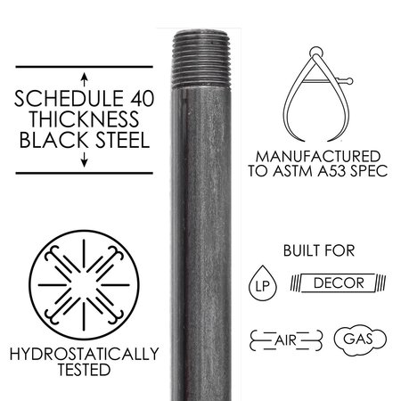 Ace Trading - Nipple STZ Industries 1 in. MIP each X 1 in. D MIP Black Steel 5 in. L Nipple 300UP1X5